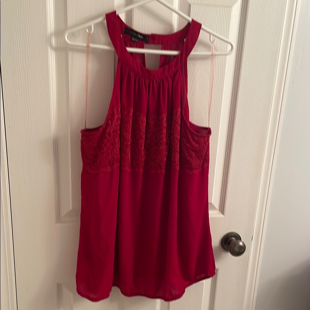 Elegant Red Sleeveless Top